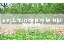 复印机如何进行双面复印（复印机复印怎么调横竖）