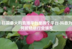 目前最火的直播平台是哪个平台-抖音为何能稳居行业领先