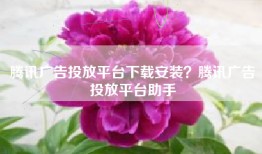 腾讯广告投放平台下载安装？腾讯广告投放平台助手