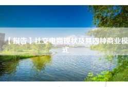 【报告】社交电商现状及其四种商业模式