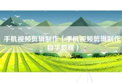 手机视频剪辑制作（手机视频剪辑制作自学教程）