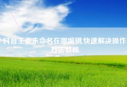 抖音主页未命名在哪编辑,快速解决操作方法教程