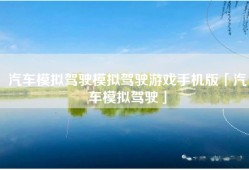 汽车模拟驾驶模拟驾驶游戏手机版「汽车模拟驾驶」