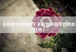 手机如何做文档（手机如何做文档然后打印）