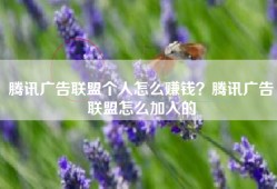 腾讯广告联盟个人怎么赚钱？腾讯广告联盟怎么加入的