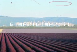 玩手机日记（玩手机日记150字）