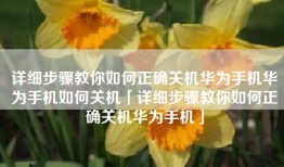 详细步骤教你如何正确关机华为手机华为手机如何关机「详细步骤教你如何正确关机华为手机」