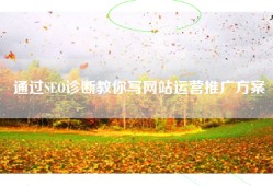 通过SEO诊断教你写网站运营推广方案