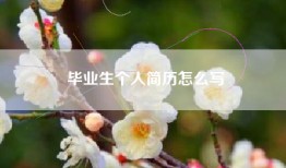 毕业生个人简历怎么写