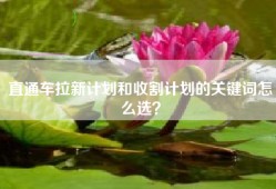 直通车拉新计划和收割计划的关键词怎么选？
