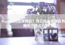 Shopify如何选择域名？独立站选择域名有哪些注意点？