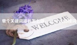 单个关键词排名怎么做，2019十大热搜词汇
