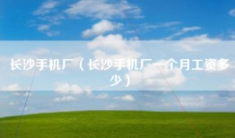长沙手机厂（长沙手机厂一个月工资多少）