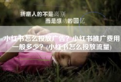 小红书怎么投放广告？小红书推广费用一般多少？(小红书怎么投放流量)