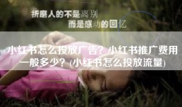 小红书怎么投放广告？小红书推广费用一般多少？(小红书怎么投放流量)