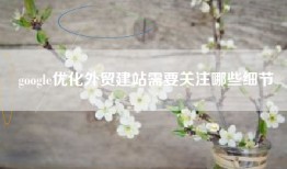 google优化外贸建站需要关注哪些细节