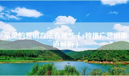 常见的营销方法有哪些（6种推广营销渠道解析）