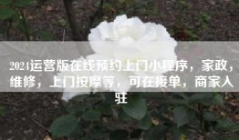 2024运营版在线预约上门小程序，家政，维修，上门按摩等，可在接单，商家入驻