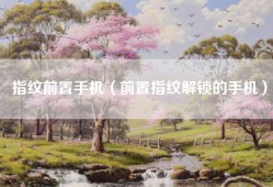 指纹前置手机（前置指纹解锁的手机）