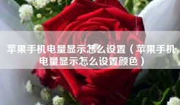 苹果手机电量显示怎么设置（苹果手机电量显示怎么设置颜色）