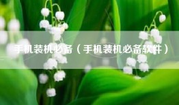手机装机必备（手机装机必备软件）