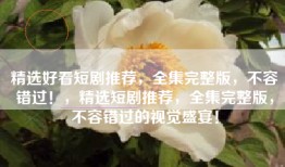 精选好看短剧推荐，全集完整版，不容错过！，精选短剧推荐，全集完整版，不容错过的视觉盛宴！
