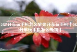2025开车玩手机怎么处罚开车玩手机「2025开车玩手机怎么处罚」