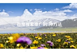 百度搜索推广的5种方法