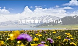 百度搜索推广的5种方法