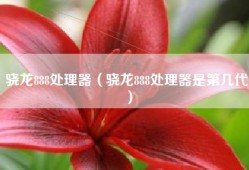 骁龙888处理器（骁龙888处理器是第几代）