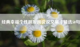 经典幸福个性朋友圈说说文案（精选50句）