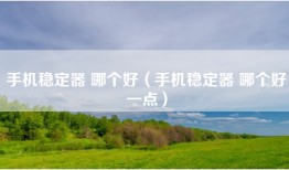 手机稳定器 哪个好（手机稳定器 哪个好一点）