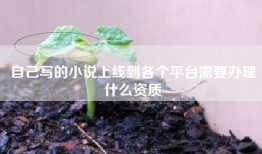自己写的小说上线到各个平台需要办理什么资质