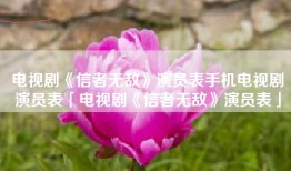 电视剧《信者无敌》演员表手机电视剧演员表「电视剧《信者无敌》演员表」