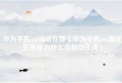 华为手机usb调试在哪（华为手机usb调试在哪里为什么会自动关闭）