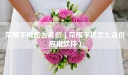 荣耀手机怎么备份（荣耀手机怎么备份应用软件）