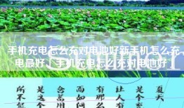 手机充电怎么充对电池好新手机怎么充电最好「手机充电怎么充对电池好」