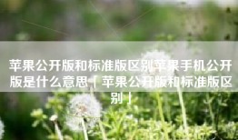 苹果公开版和标准版区别苹果手机公开版是什么意思「苹果公开版和标准版区别」
