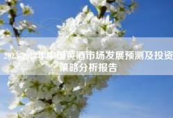 2023-2028年中国黄酒市场发展预测及投资策略分析报告