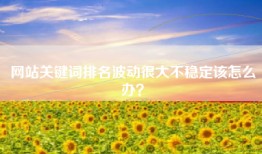 网站关键词排名波动很大不稳定该怎么办？