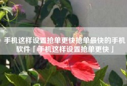 手机这样设置抢单更快抢单最快的手机软件「手机这样设置抢单更快」
