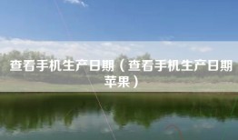 查看手机生产日期（查看手机生产日期苹果）