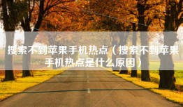 搜索不到苹果手机热点（搜索不到苹果手机热点是什么原因）