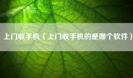 上门收手机（上门收手机的是哪个软件）