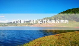 百度推广调价软件有限效果吗