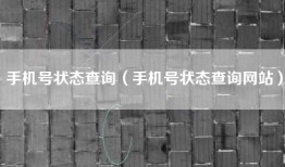 手机号状态查询（手机号状态查询网站）