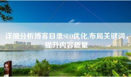 详细分析博客目录SEO优化,布局关键词，提升内容质量