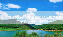 70年时光历练，70年品质坚守｜热烈庆祝口子酒业建厂70周年！