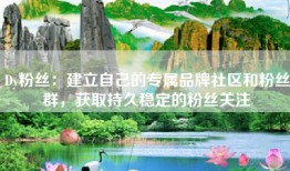 Dy粉丝：建立自己的专属品牌社区和粉丝群，获取持久稳定的粉丝关注