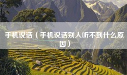 手机说话（手机说话别人听不到什么原因）